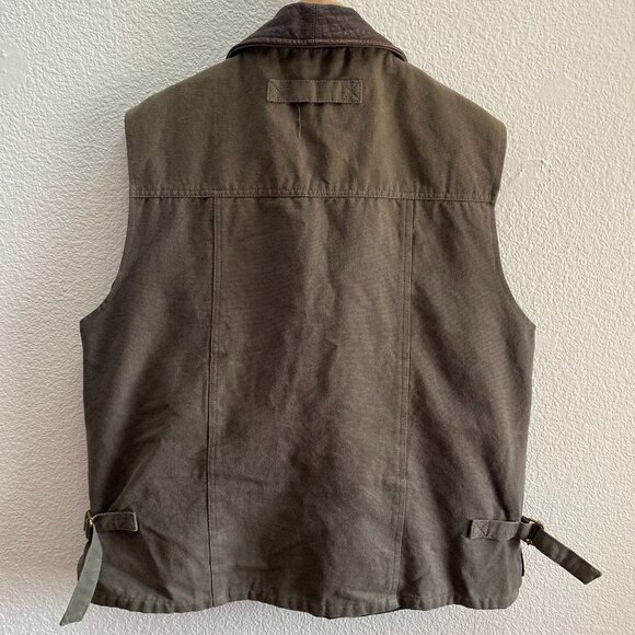 The Colorado Saddlery Co Canvas Leather Trim Vest Jacket Large Western Cowboy - Picture 4 of 4